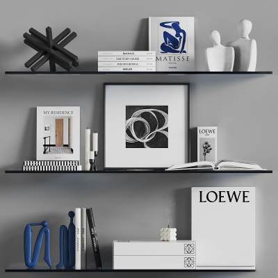 现代摆件组合 书籍 摆件 陈设品